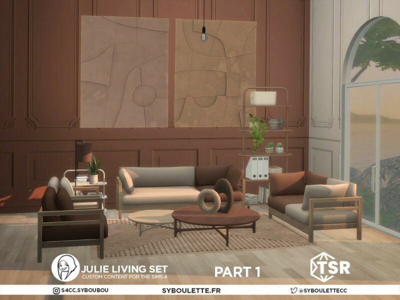 Julie Livingroom SET – Part 1 By Syboubou Sims 4 CC