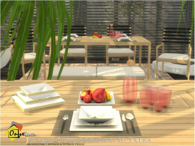 Juneau Outdoor Dining Extra By Onyxium Sims 4 CC