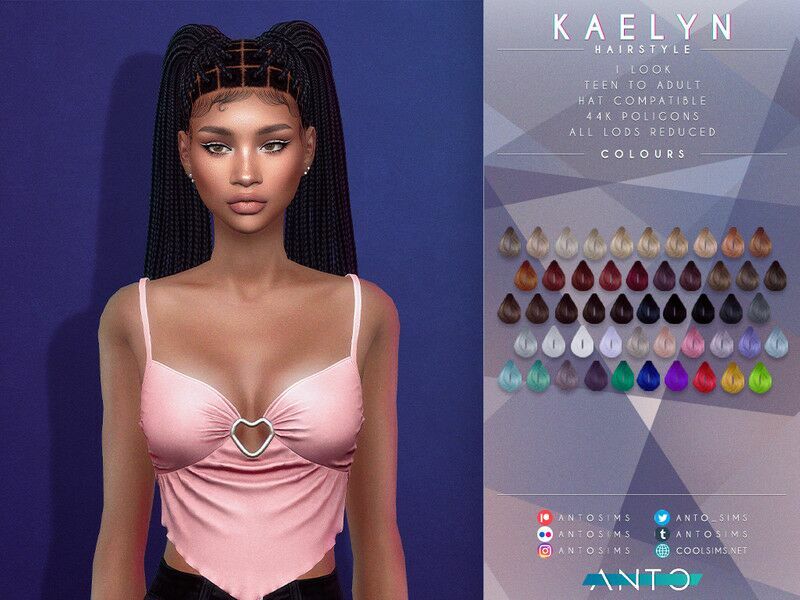 Kaelyn Hairstyle Sims 4 CC