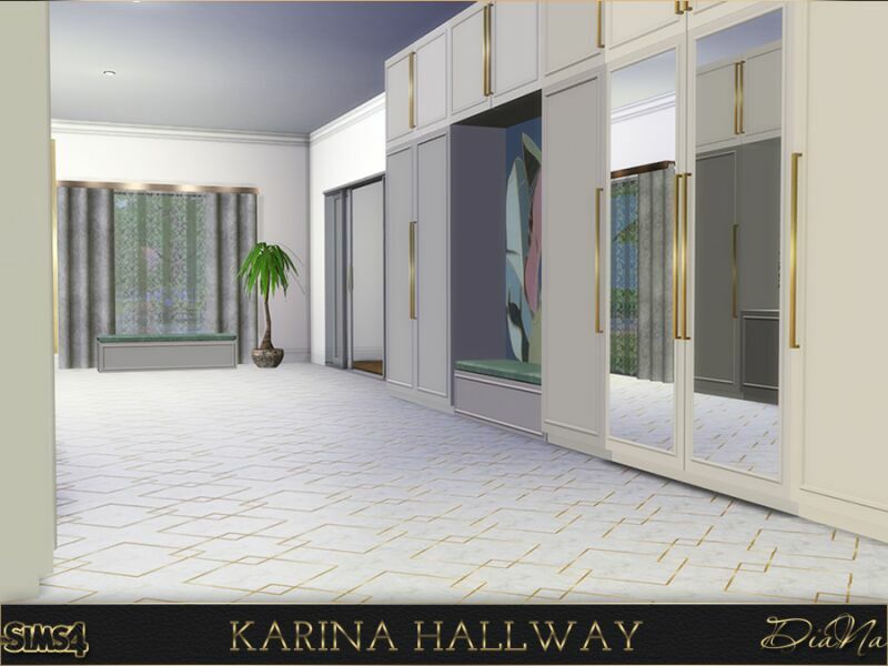 sims 4 cc karina hallway by dianasims 6