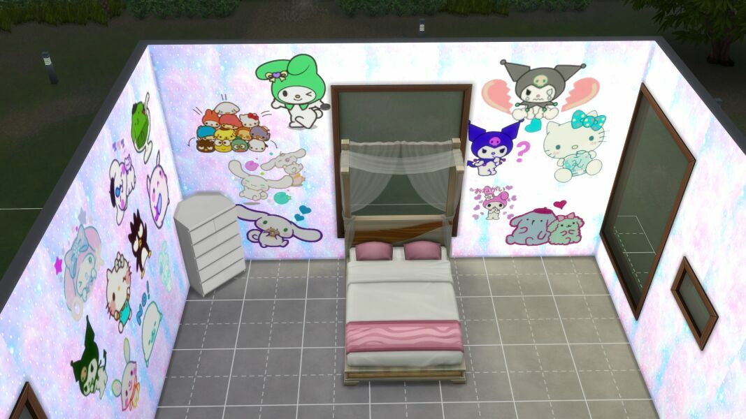 Kawaii Wall Stickers Sims 4 CC