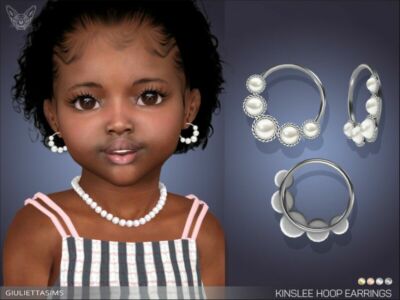 Kinslee Hoop Earrings For Toddlers By Feyona Sims 4 CC