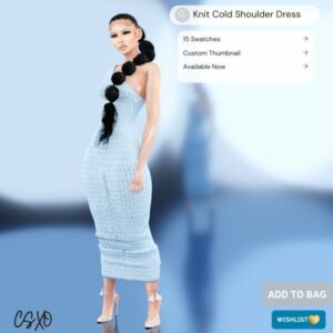 Knit Cold Shoulder Dress Sims 4 CC