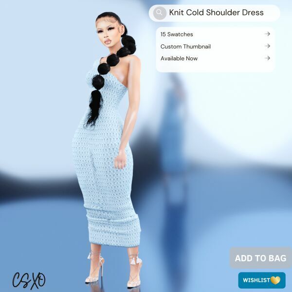 Knit Cold Shoulder Dress Sims 4 CC