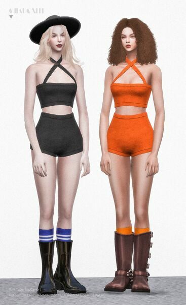 sims 4 cc knit tube topshort by charonlee 2