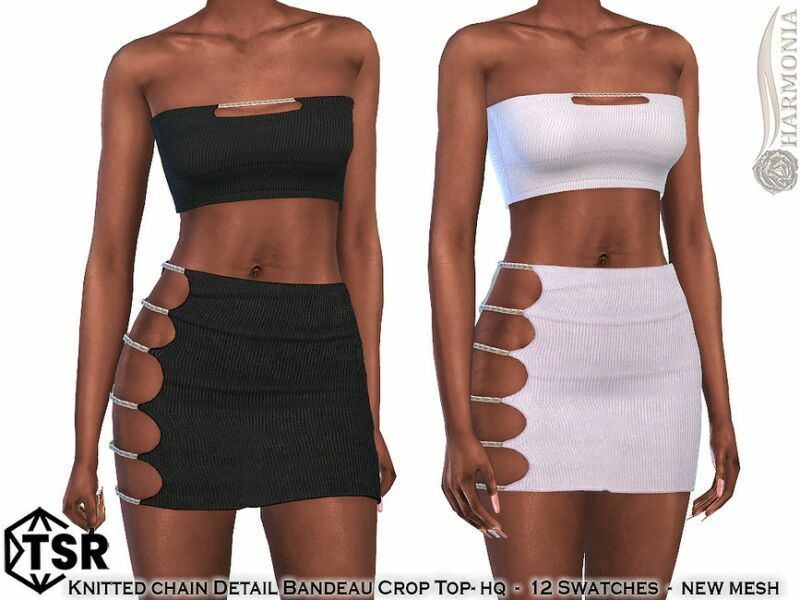 Knitted Bandeau Crop TOP By Harmonia Sims 4 CC