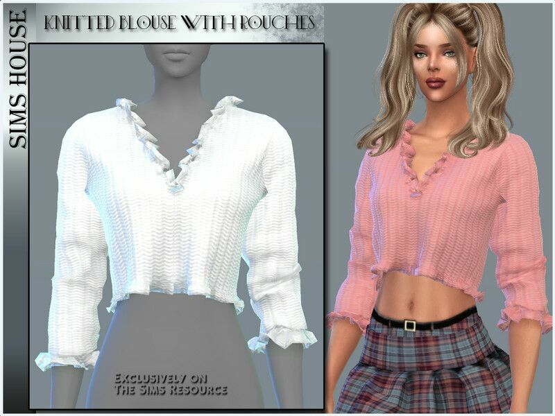 Knitted Blouse With Rouches Sims 4 CC