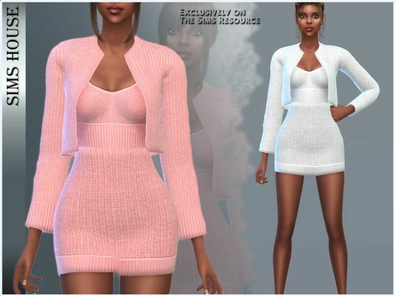 Knitted SET Dress And Balero Sims 4 CC