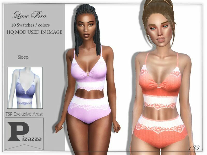 Lace BRA By Pizazz Sims 4 CC