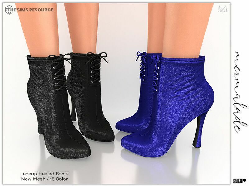 Laceup Heeled Boots S272 Sims 4 CC Download