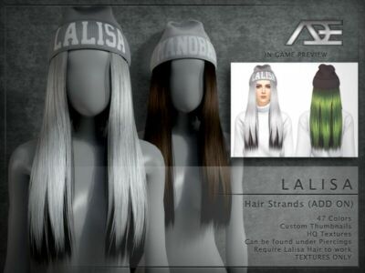 Lalisa Hair Strands (ADD ON) Sims 4 CC