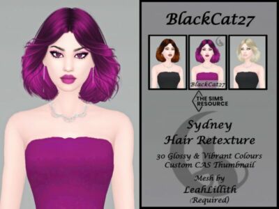 Leahlillith Sydney Hair Retexture (Mesh Needed) By Blackcat27 Sims 4 CC