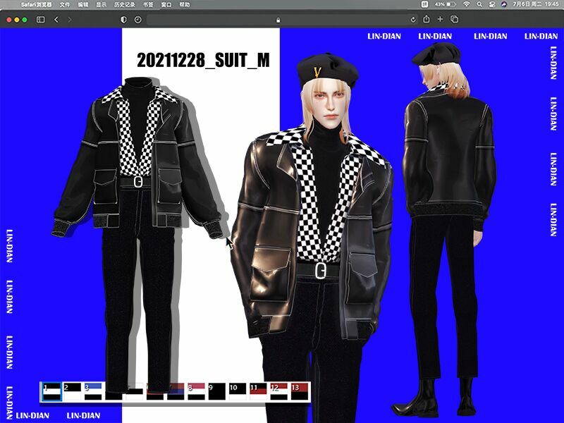 Leather Coat Suit Sims 4 CC