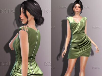 Leather Mini Dress DO293 Sims 4 CC