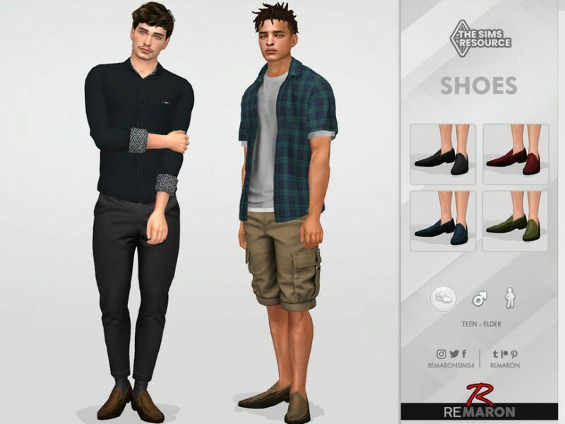 Leather Shoes For Male SIM 01 By Remaron Sims 4 CC