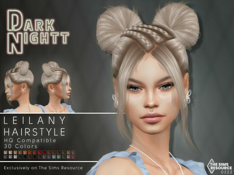 Leilany Hairstyle By Darknightt Sims 4 CC