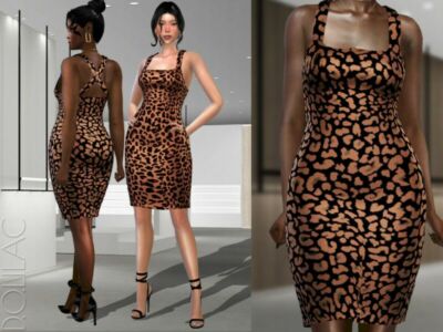 Leopard Print Dress DO316 Sims 4 CC