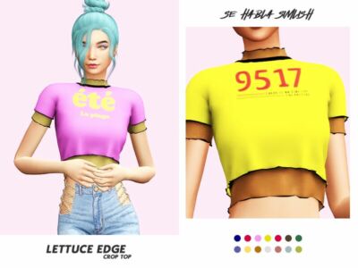 Letucce Edge Crop TOP By Sehablasimlish Sims 4 CC