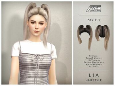 LIA – Style 3 (Hairstyle) Sims 4 CC