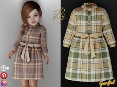 Lily – Cotton Plaid Long Sleeve… By Garfiel Sims 4 CC