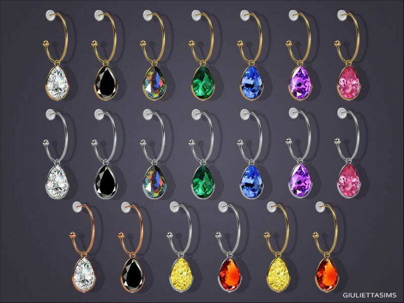 sims 4 cc linda crystal earrings by feyona 2