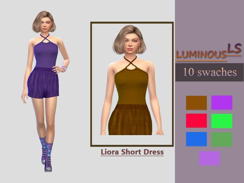 Liora Short Dress By Luminousls Sims 4 CC