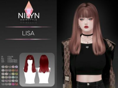 Lisa Hair – NEW Mesh By Nilyn Sims 4 CC