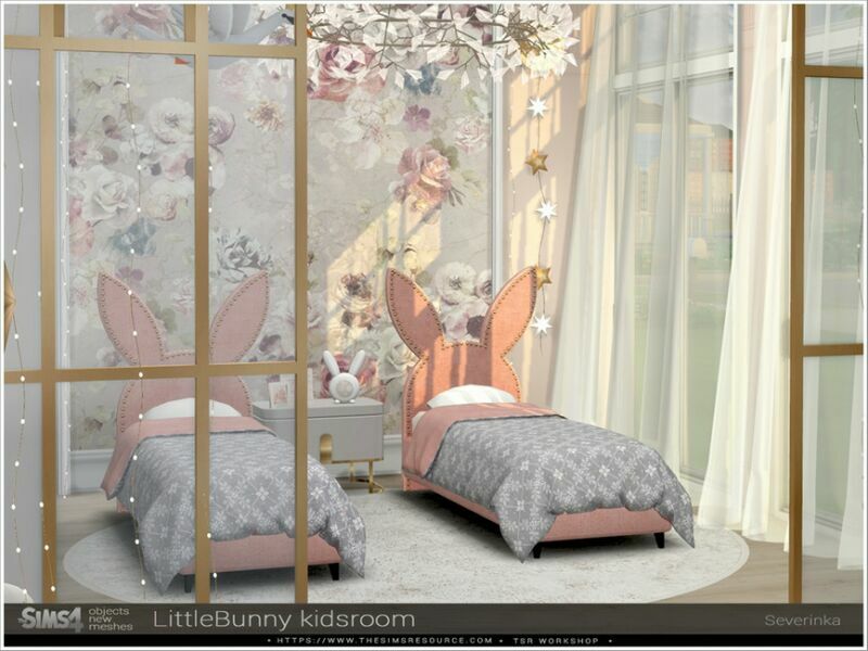 sims 4 cc little bunny kidsroom by severinka 2