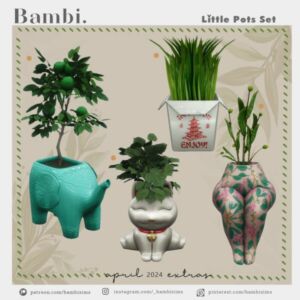 Little Pots SET By Bambisims Sims 4 CC