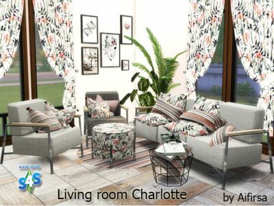 Living Room Charlotte By Aifirsa Sims 4 CC