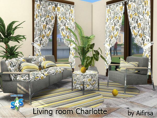 sims 4 cc living room charlotte by aifirsa 2