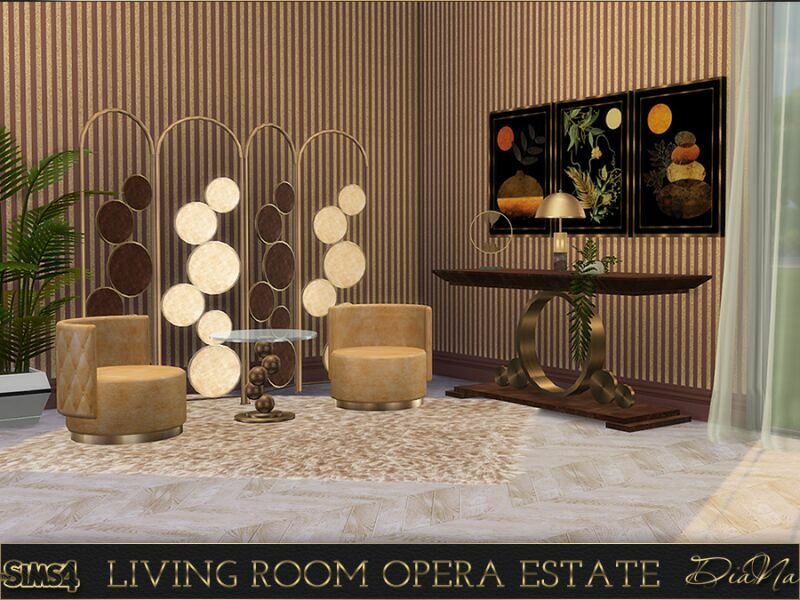 sims 4 cc living room opera estate by diana 4