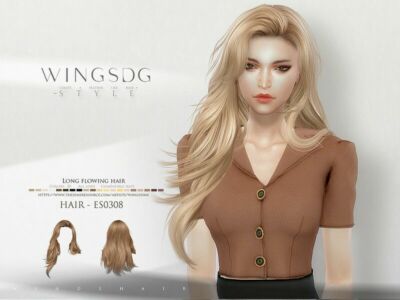 Long Flowing Hair ES0308 By Wingssims Sims 4 CC