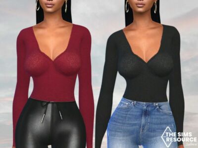 Long Sleeve Cross Tops By Saliwa Sims 4 CC