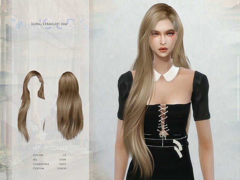 Long Straight Hair – TO1228 By Wingssims Sims 4 CC