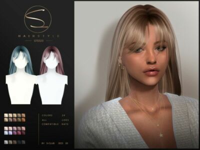 Long Straight Hairstyle… By S-Club Sims 4 CC