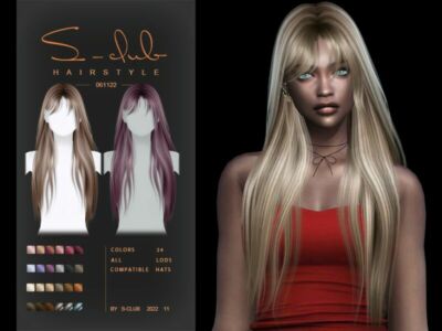 Long Straight Hairstyle(Marie051122) By S-Club By S-Club Sims 4 CC