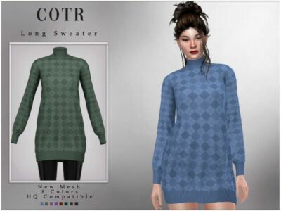 Long Sweater D-218 By Chordoftherings Sims 4 CC