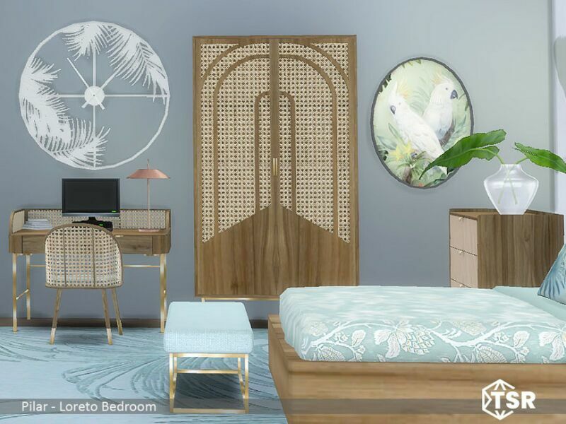 sims 4 cc loreto bedroom by pilar 6