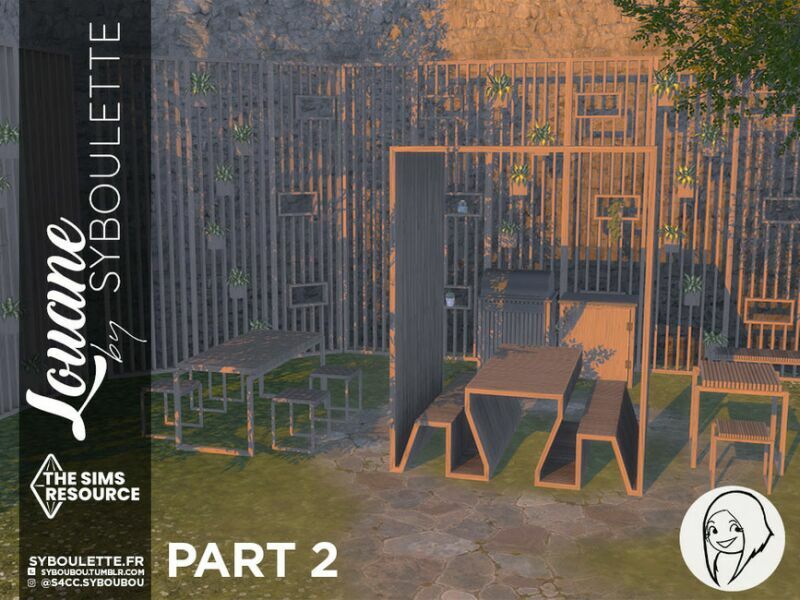 Louane Outdoor BBQ SET (Part 2) By Syboubou Sims 4 CC