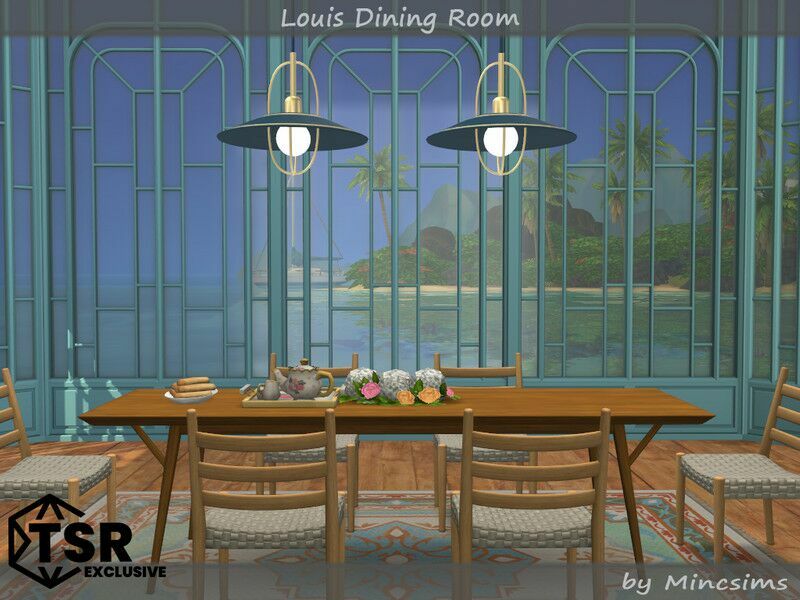 Louis Dining Room SET Sims 4 CC