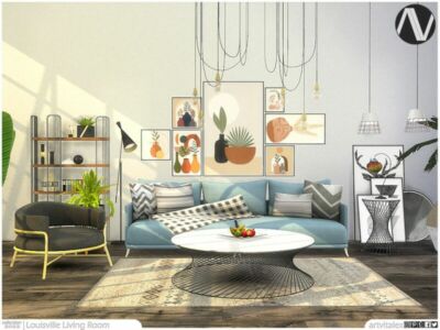 Louisville Living Room By Artvitalex Sims 4 CC