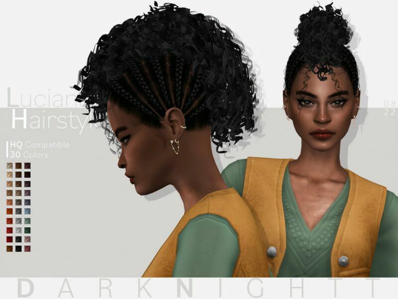 Luciana Hairstyle By Darknightt Sims 4 CC