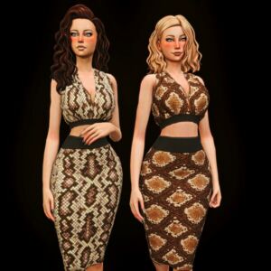 Madie SET V-Top With Tight Skirt Sims 4 CC