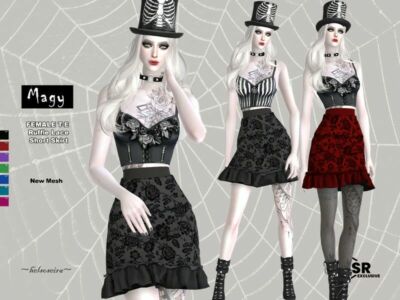 Magy – Goth Short Skirt Sims 4 CC