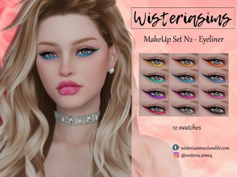 Makeup SET N2 – Eyeliner By Wisteriasims Sims 4 CC