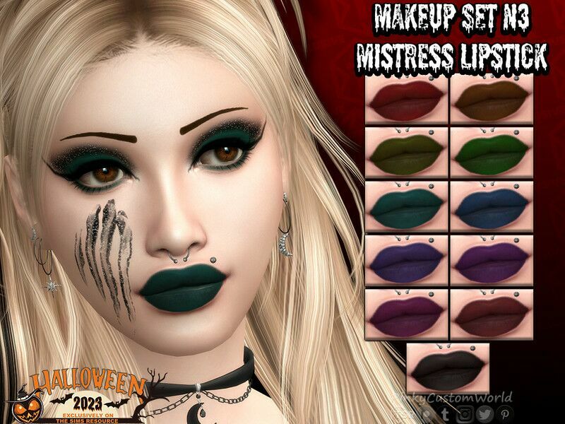 Makeup SET N3 – Mistress Lipstick By Pinkycustomworld Sims 4 CC