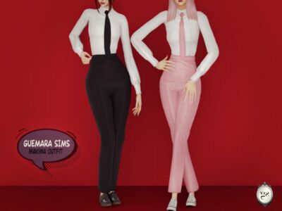 Makima (Chainsaw MAN) Outfit Sims 4 CC