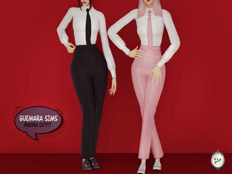 Makima (Chainsaw MAN) Outfit Sims 4 CC