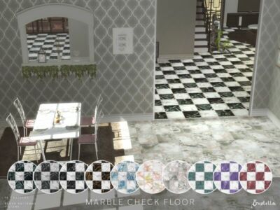 Marble Check Floor By Creptella Sims 4 CC